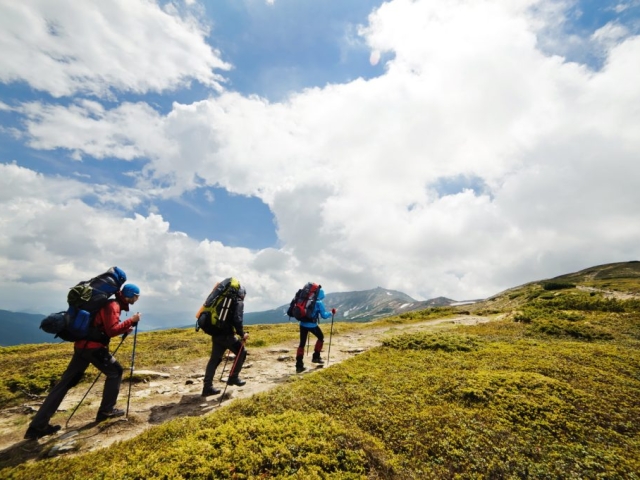 Hiking in the mountains