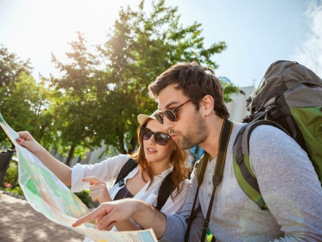 Tourists Sightseeing City